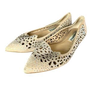 Karl Lagerfeld Ballet Flats Size 6 Nina Blush Suede Rhinestone Pointed Shoes